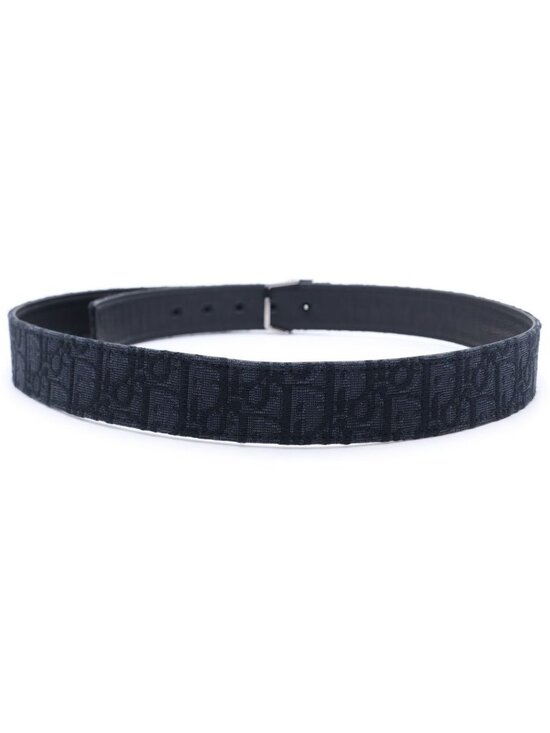 Dior Oblique Leather Belt Black 90 36 Gunmetal main image 5